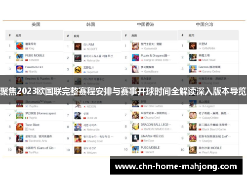 聚焦2023欧国联完整赛程安排与赛事开球时间全解读深入版本导览